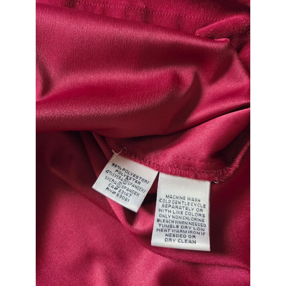 Talbots Red Maxi Dress Womens 14 Button Front Sleeveless Pocket USA Made EUC - Picture 9 of 10